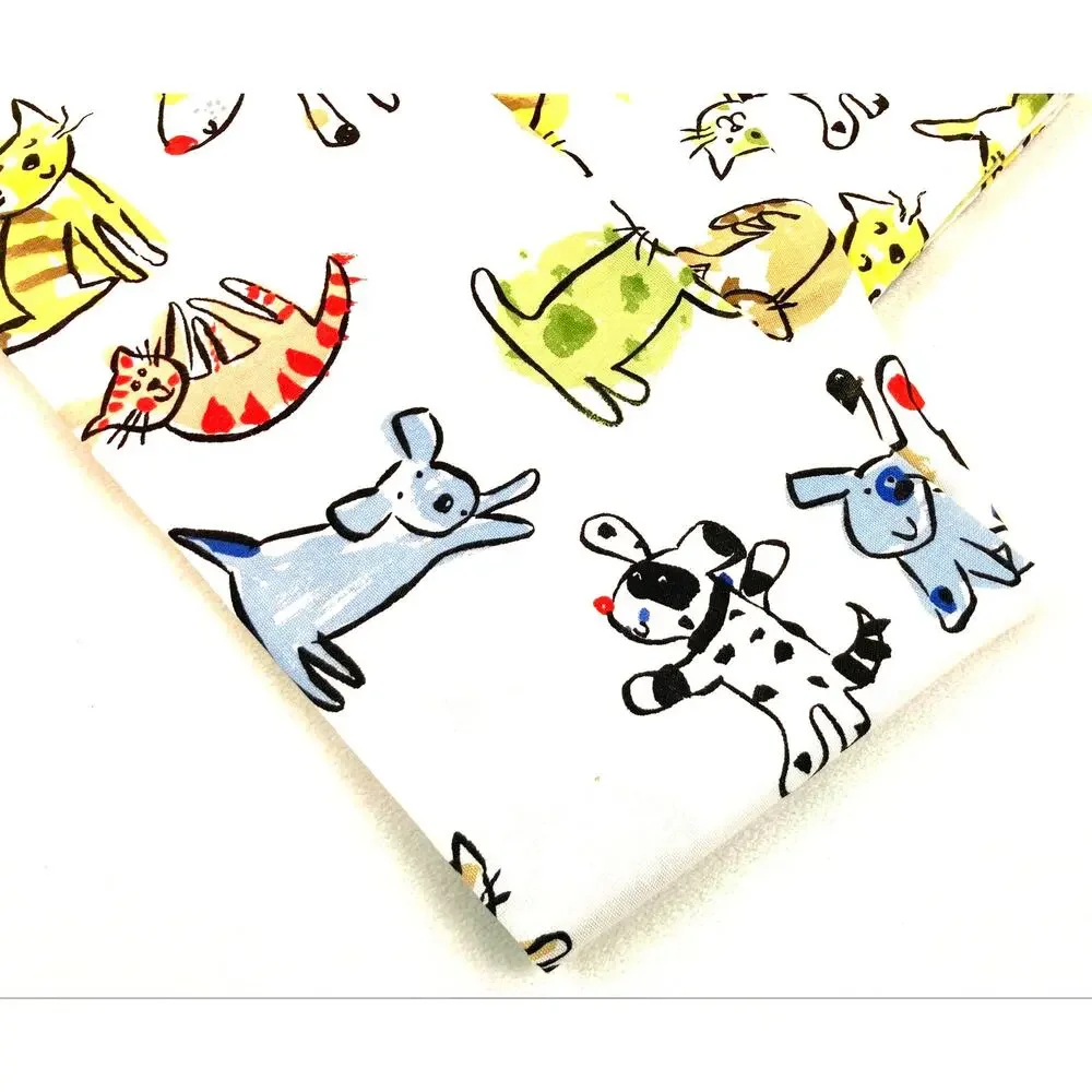 Shower Curtain Dogs Puppies Cats Kitties Multi-Color Cotton